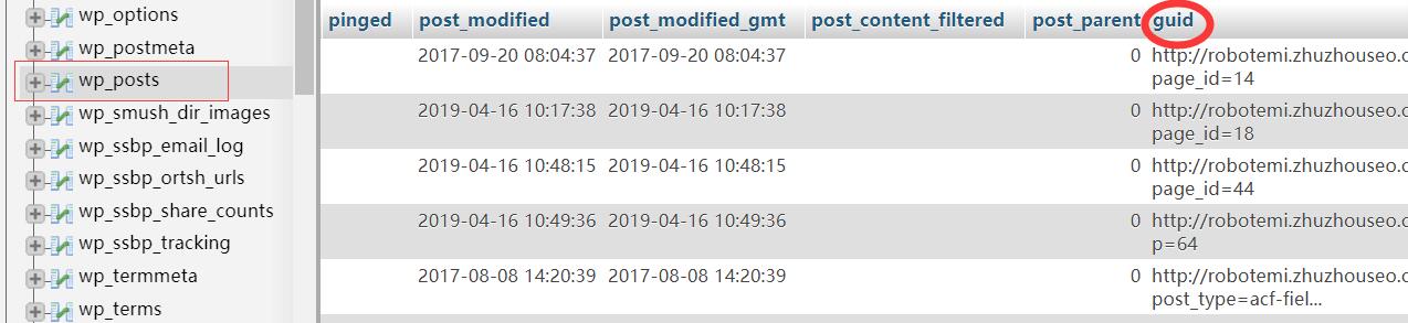 wordpress修改 guid值
